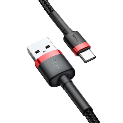 Cable de datos y carga USB-A - USB-C Baseus Cafule, 60W, 0,5m, Rojo CATKLF-A91