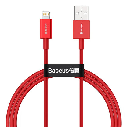 Cable de datos y carga USB-A - Lightning Baseus Superior Series, 20W, 1m, Rojo CALYS-A09 