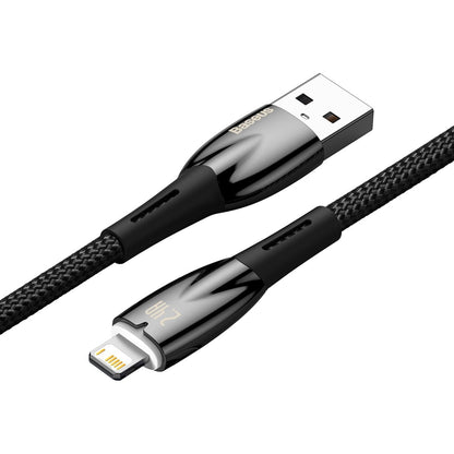 Baseus Glimmer Series Cable de carga y datos USB-A - Lightning, 20 W, 2 m, negro 