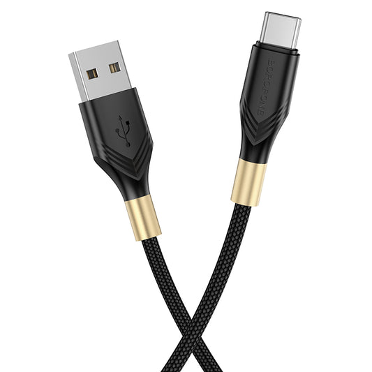 Cable de datos y carga USB-A - USB-C Borofone BX92 Advantage BX92, 18W, 1m, Negro 