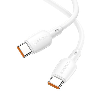 Cable de carga y datos USB-C - USB-C Borofone BX93, 100W, 1m, Blanco 