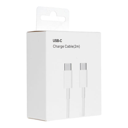 Cable de carga y datos USB-C - USB-C OEM USB-C HD26 Box, 30W, 2m, Blanco 