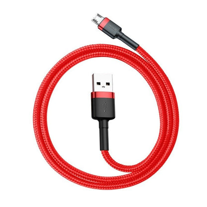 Cable de datos y carga USB-A - microUSB Baseus Cafule, 18W, 1m, Rojo CAMKLF-B09