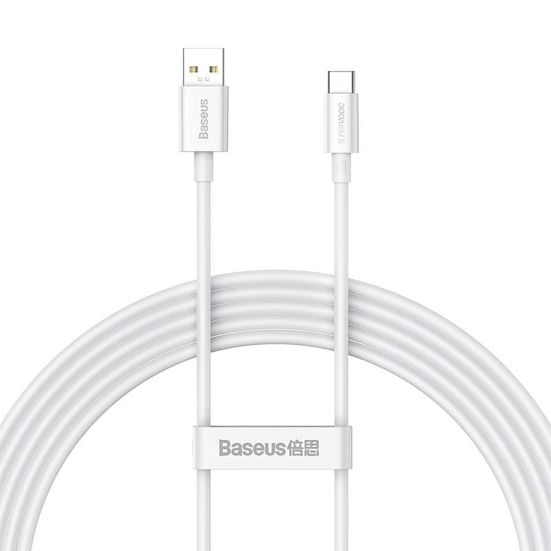 Cable de carga y datos USB-A a USB-C Baseus Superior Series, 65 W, 2 m, blanco CAYS000901