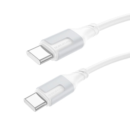 Cable de carga y datos USB-C - USB-C Borofone BX101 Creator, 60W, 1m, Blanco 