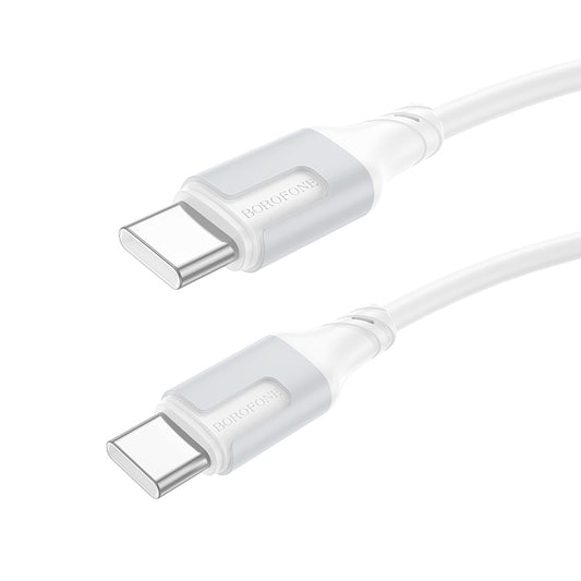 Cable de carga y datos USB-C - USB-C Borofone BX101 Creator, 60W, 1m, Blanco 