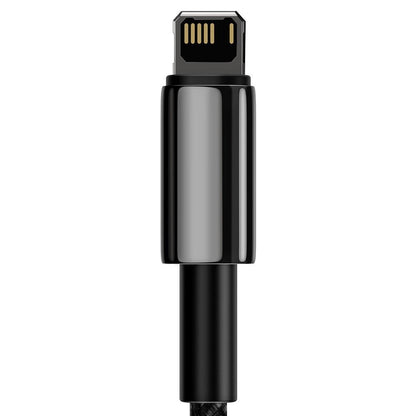 Cable de datos y carga USB-A - Lightning Baseus Tungsten Gold, 20W, 1m, Negro CALWJ-01 