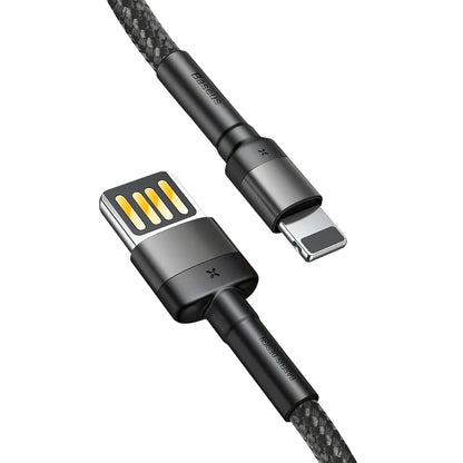 Cable de datos y carga USB-A - Lightning Baseus Cafule, 18W, 2m, Gris CALKLF-HG1 