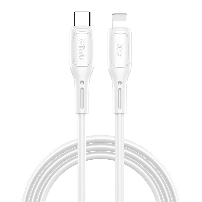 Cable de carga y datos USB-C - Lightning WiWu Wi-C043E Starlink, 30W, 1m, Blanco 