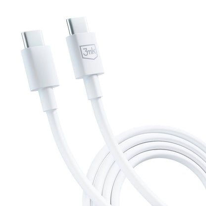 Cable de carga y datos USB-C - USB-C 3MK Hyper, 100W, 1,2m, Blanco 