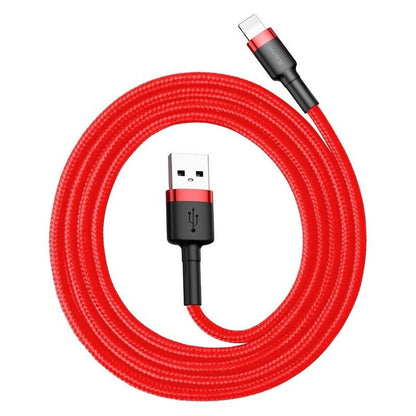 Cable de Datos y Carga USB-A - Lightning Baseus Cafule, 18W, 1m, Rojo CALKLF-B09