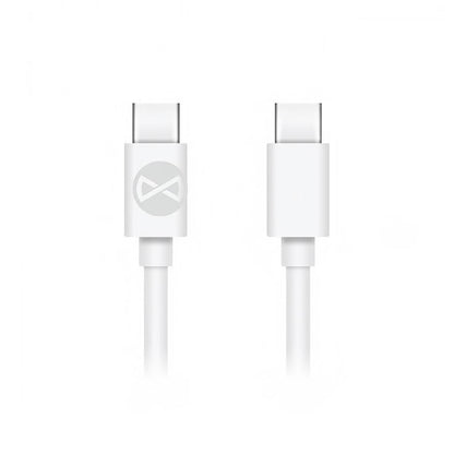 Cable de carga y datos USB-C - USB-C Forever, 60W, 1m, Blanco