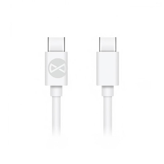 Cable de carga y datos USB-C - USB-C Forever, 60W, 1m, Blanco