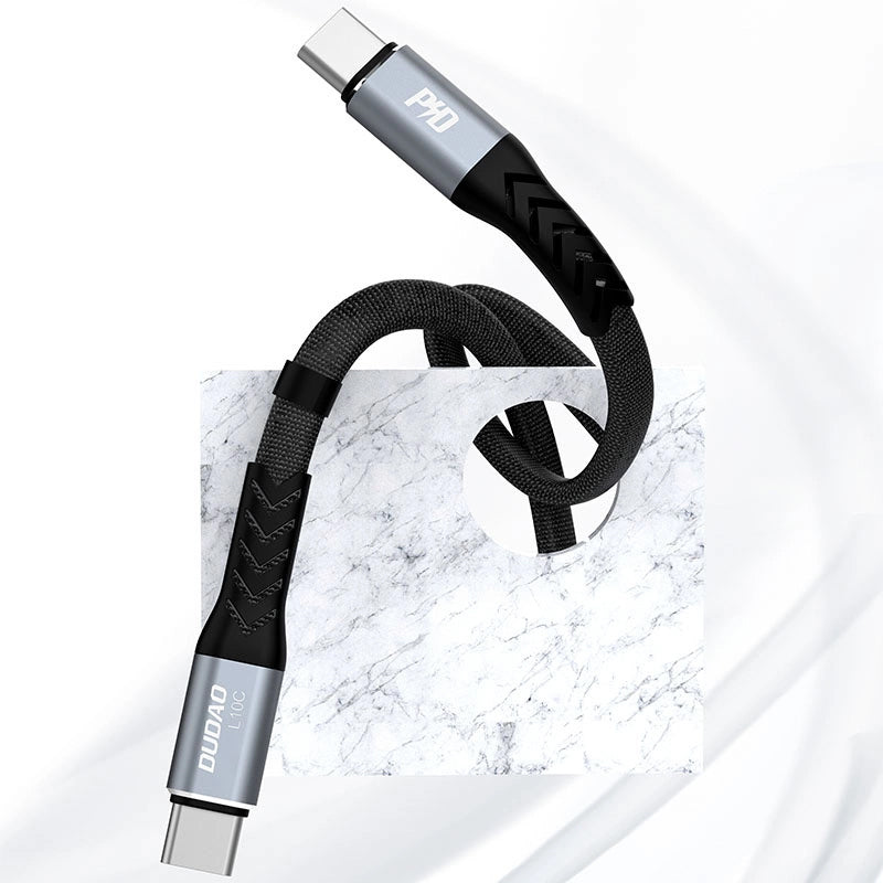 Cable de Datos y Carga USB-C - USB-C Dudao L10C, 100W, 0.23m, Negro