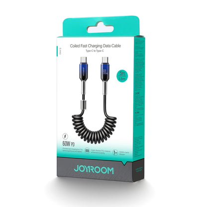 Cable de Datos y Carga USB-C - USB-C Joyroom S-A43 Crystal, 60W, 1.5m, Negro