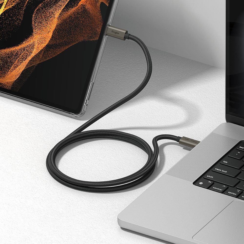 Cable de Datos y Carga USB-C - USB-C Ringke 2X2, 240W, 1m, Negro
