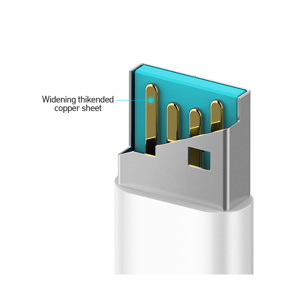Cable de Datos y Carga USB-A - Lightning BWOO X172L, 18W, 1m, Blanco