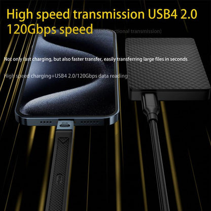 Cable de Datos y Carga USB-C - USB-C OEM 8K Video, 240W, 0.13m, Negro
