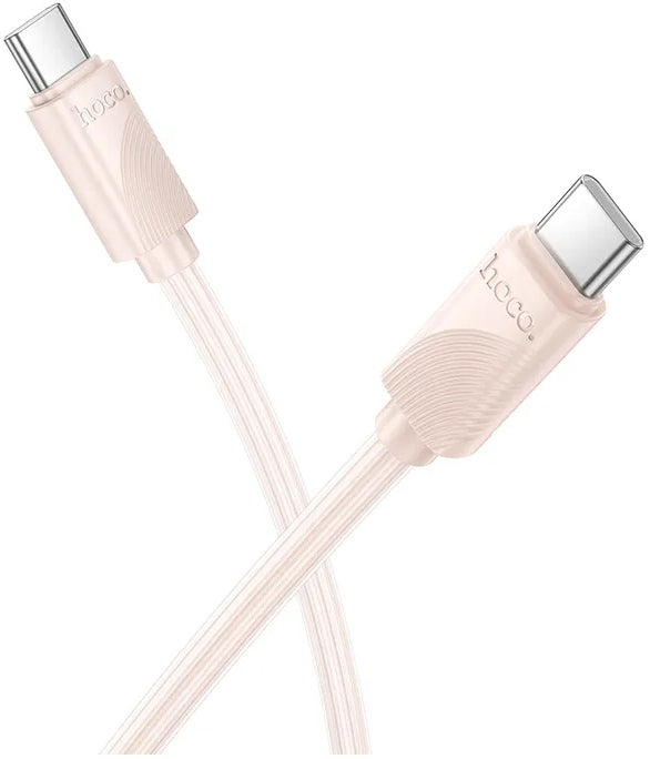 Cable de Datos y Carga USB-C - USB-C HOCO X114, 60W, 1m, Rosa