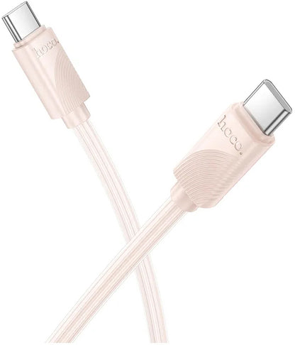 Cable de Datos y Carga USB-C - USB-C HOCO X114, 60W, 1m, Rosa