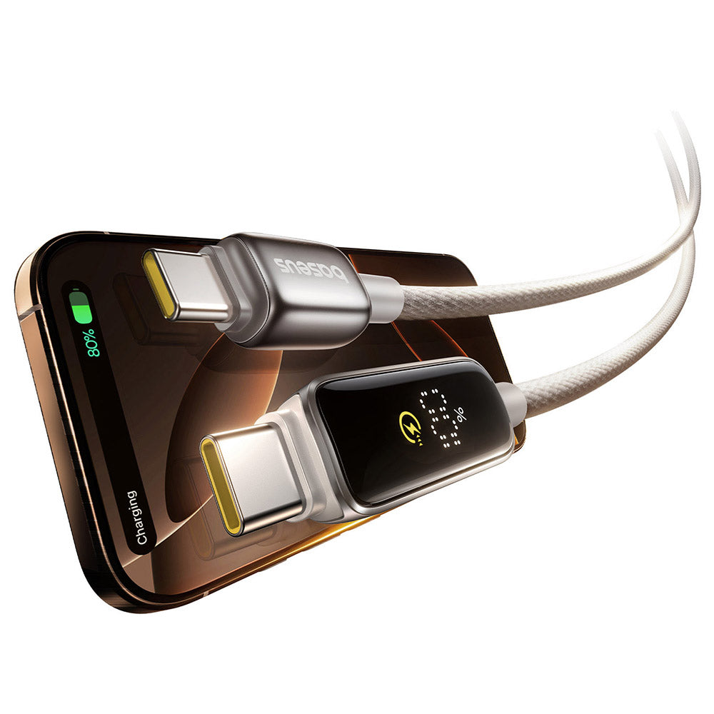 Cable de Datos y Carga USB-C - USB-C Baseus Vipow Display, 100W, 2m, Gris P10381802851-01