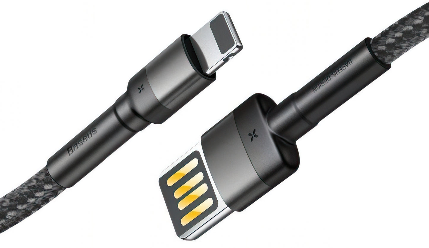 USB-A to Lightning Data and Charging Cable Baseus Cafule Special Edition, 18W, 1m, Gray CALKLF-GG1