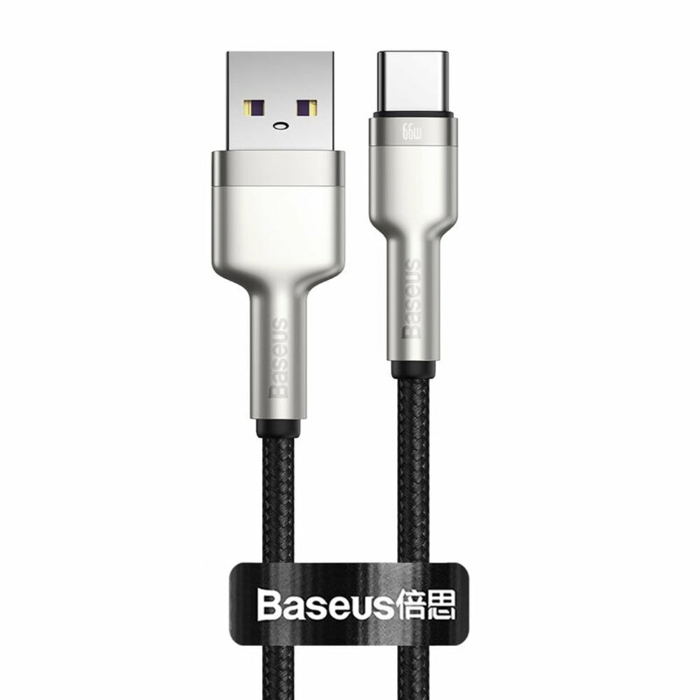 Cable de Datos y Carga USB-A - USB-C Baseus Cafule Metal Series, 66W, 0.25m, Negro CAKF000001