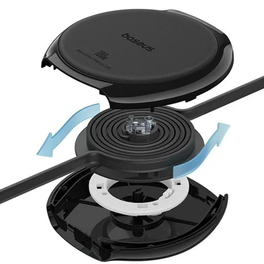 Cable de Datos y Carga USB-C - USB-C Baseus Pathfinder Retractable, 100W, 1m, Negro P10368400111-00
