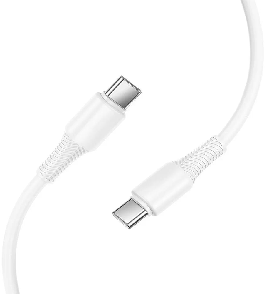 Cable de Datos y Carga USB-C - USB-C HOCO X120, 60W, 1m, Blanco