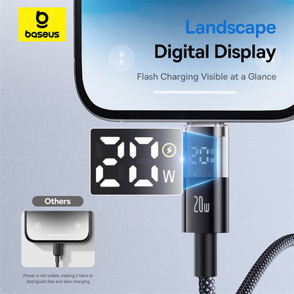 USB-C to Lightning Baseus Display 2 Data and Charging Cable, 20W, 1m, Black P10382703121-00