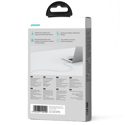 Cable de Datos y Carga USB-C - USB-C Joyroom Multi-Color S-A34, 60W, 1m, Blanco