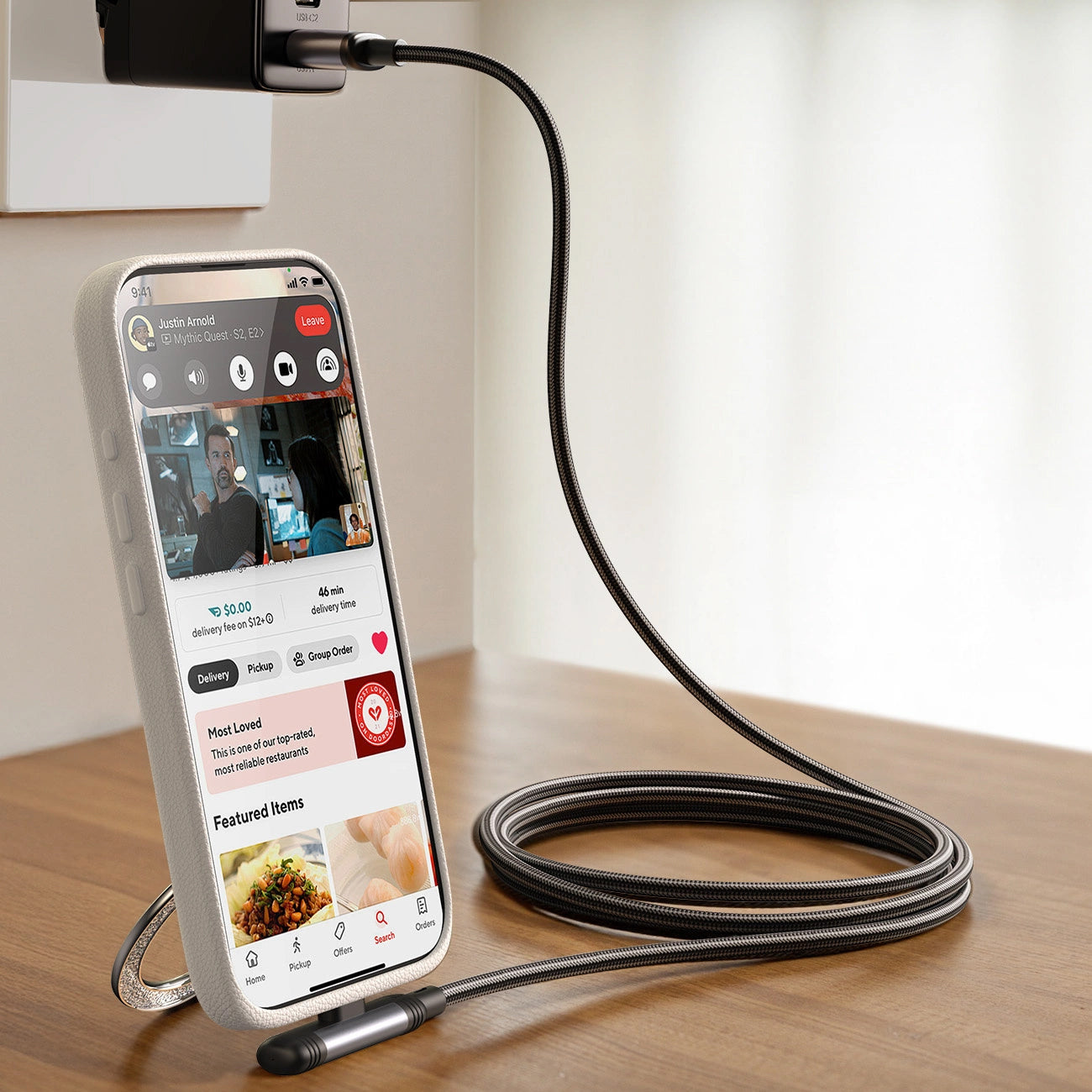 Cable de Datos y Carga USB-C - Lightning Joyroom S-A56 EnjoyX Angled, 30W, 1.2m, Negro
