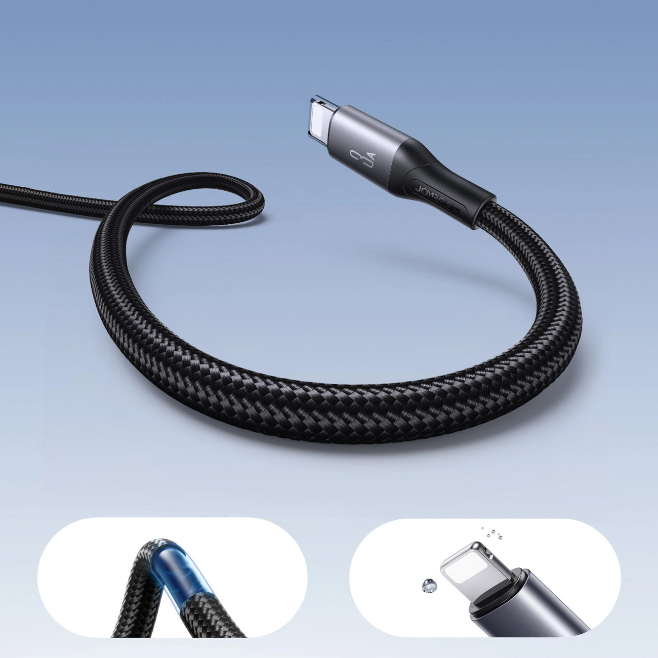 Cable de Datos y Carga USB-A - Lightning Joyroom S-A28 Flash, 18W, 2m, Negro