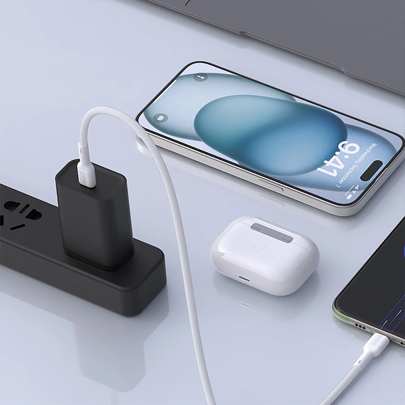 Cable de Datos y Carga USB-C - USB-C Dudao L9C, 65W, 1m, Blanco