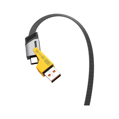 Cable de Datos y Carga USB-A / USB-C - Lightning / USB-C XO Design NB283, 60W, 1m, Gris