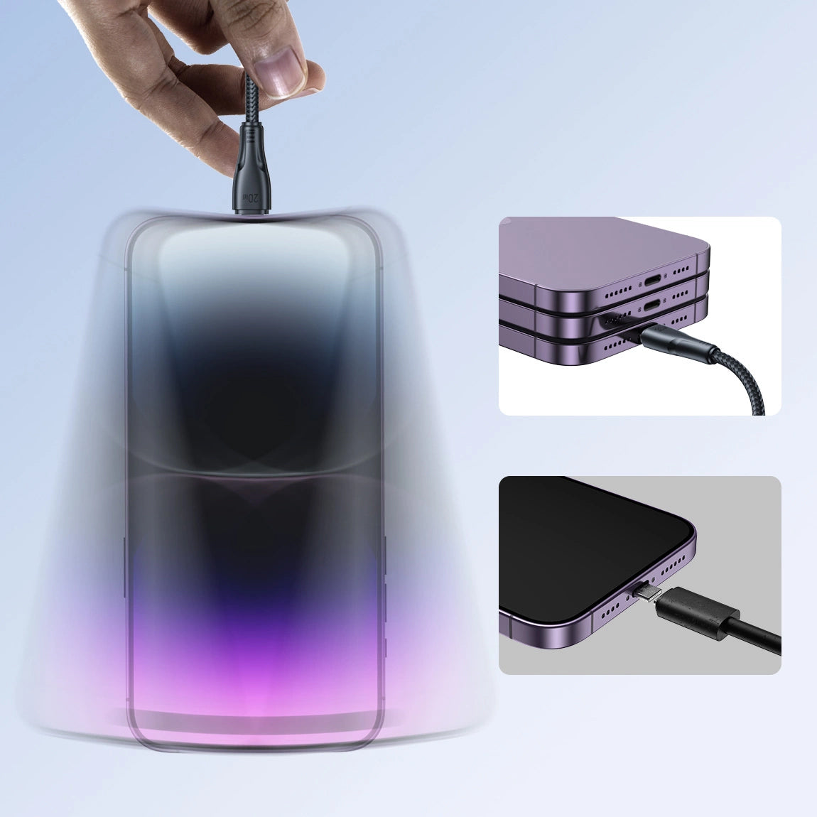 Cable de Datos y Carga USB-C - Lightning Joyroom S-A11, 20W, 1.2m, Negro