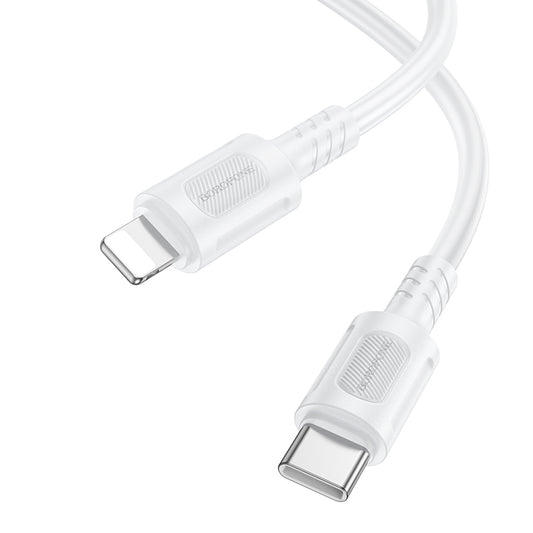 Cable de Datos y Carga USB-C - Lightning Borofone BX111 Feliz, 27W, 1m, Blanco