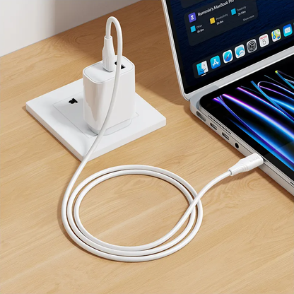 Cable de Datos y Carga USB-C - USB-C HOCO X124, 60W, 1m, Blanco