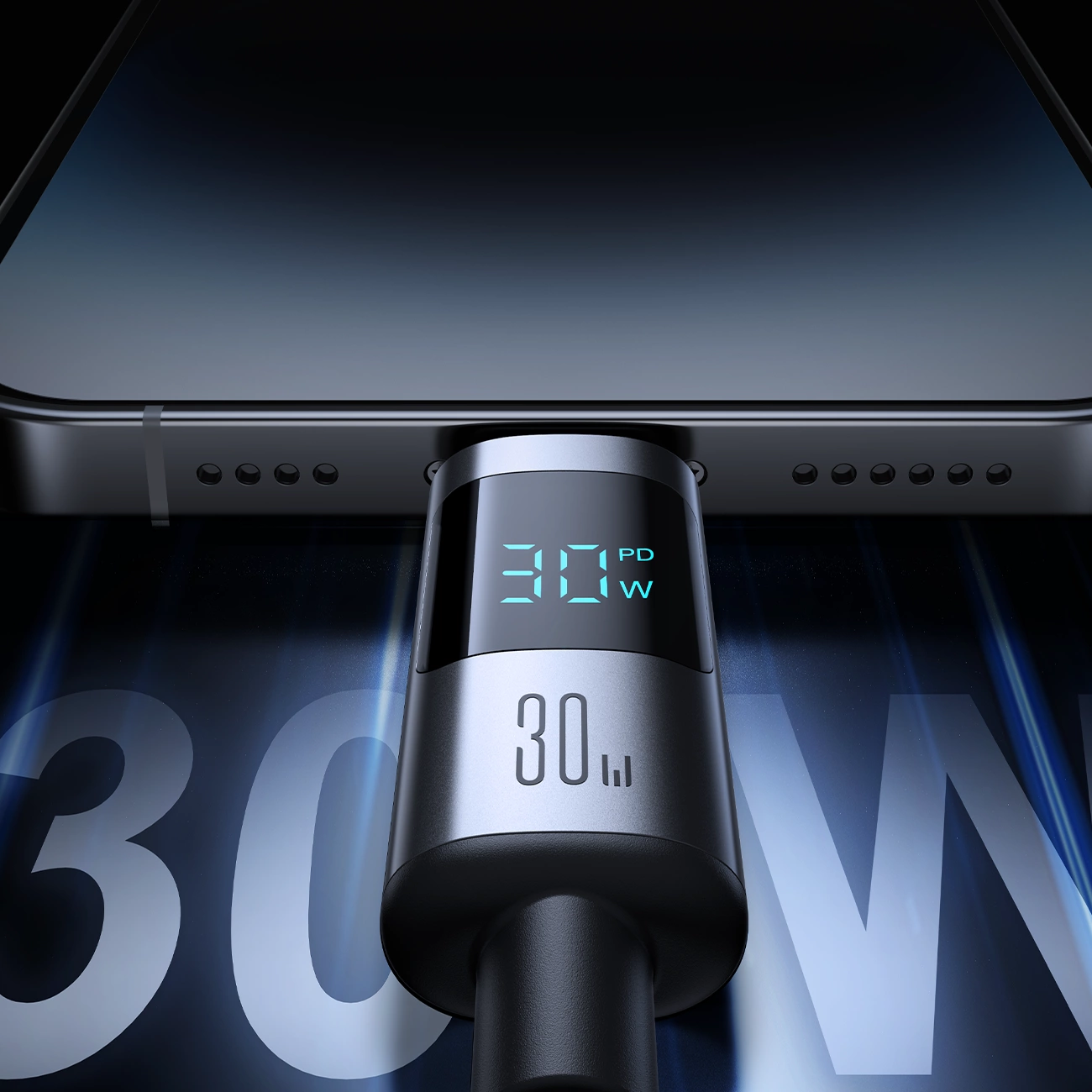 USB-C to Lightning Data and Charging Cable Joyroom S-A16 Pro Prism Display, 30W, 1.2m, Black