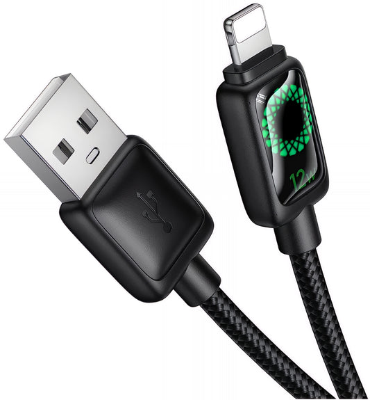 Cable de Datos y Carga USB-A - Lightning HOCO U146, 12W, 1.2m, Negro