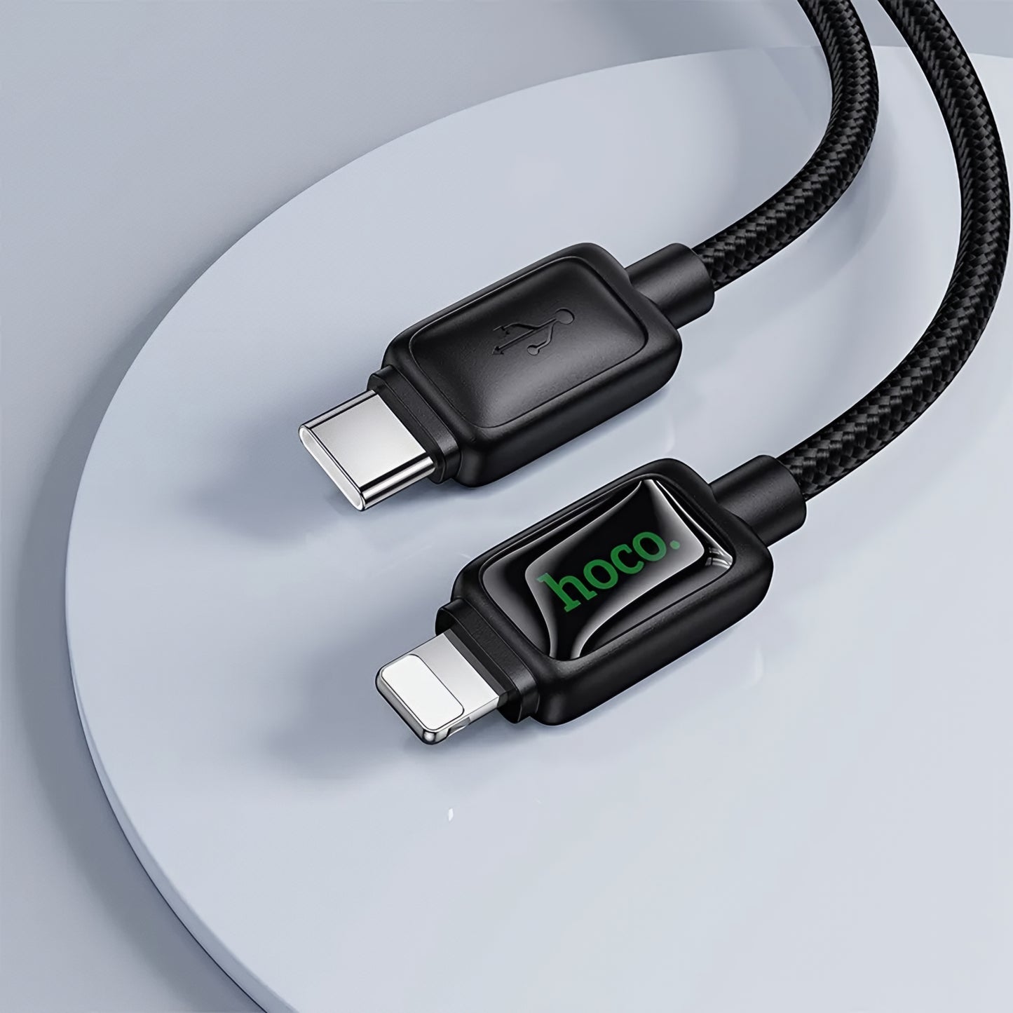 Cable de Datos y Carga USB-C - Lightning HOCO U146, 30W, 1.2m, Negro