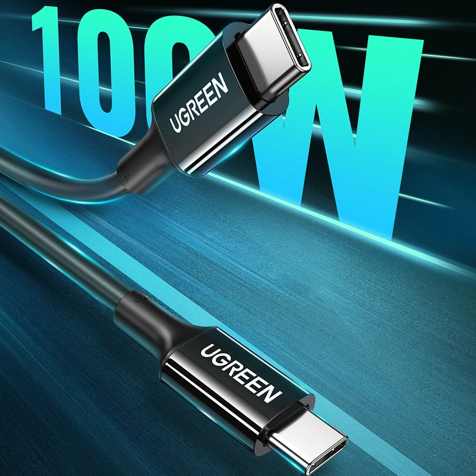 Cable de Datos y Carga USB-C - USB-C UGREEN US300, 100W, 2m, Negro
