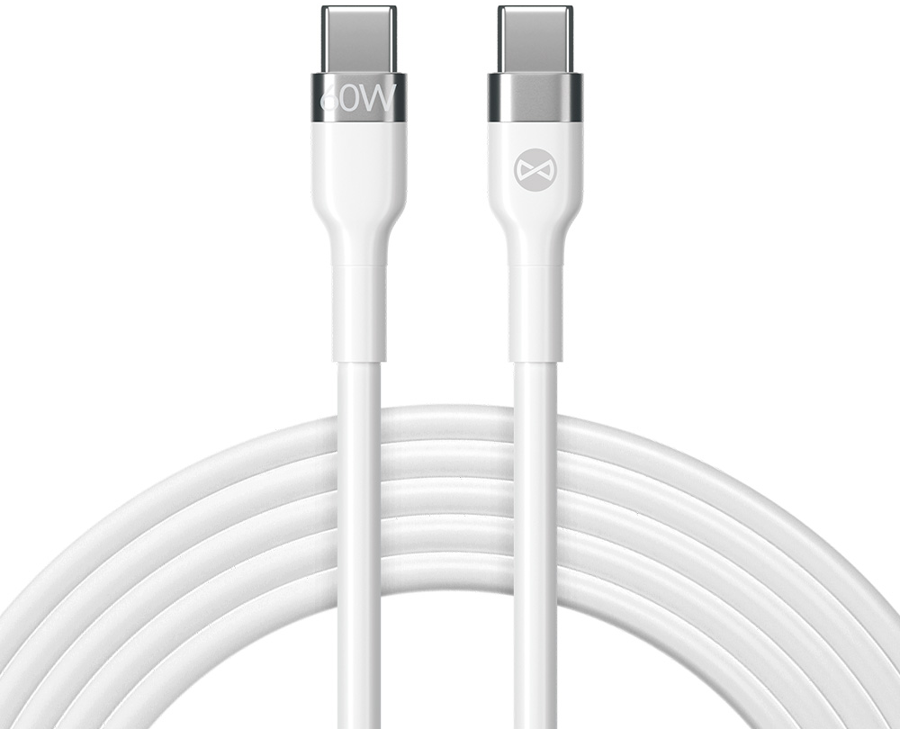 Cable de Datos y Carga USB-C - USB-C Forever Flexible, 60W, 2m, Blanco