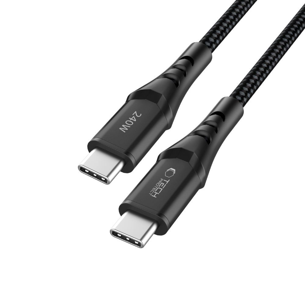 Cable de Datos y Carga USB-C - USB-C Tech-Protect UB11T Ultraboost, 240W, 1m, Negro