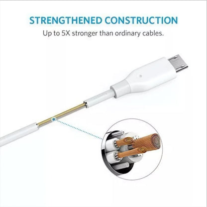 Cable de Datos y Carga USB-A - microUSB Anker PowerLine, 18W, 1m, Blanco A8132H21