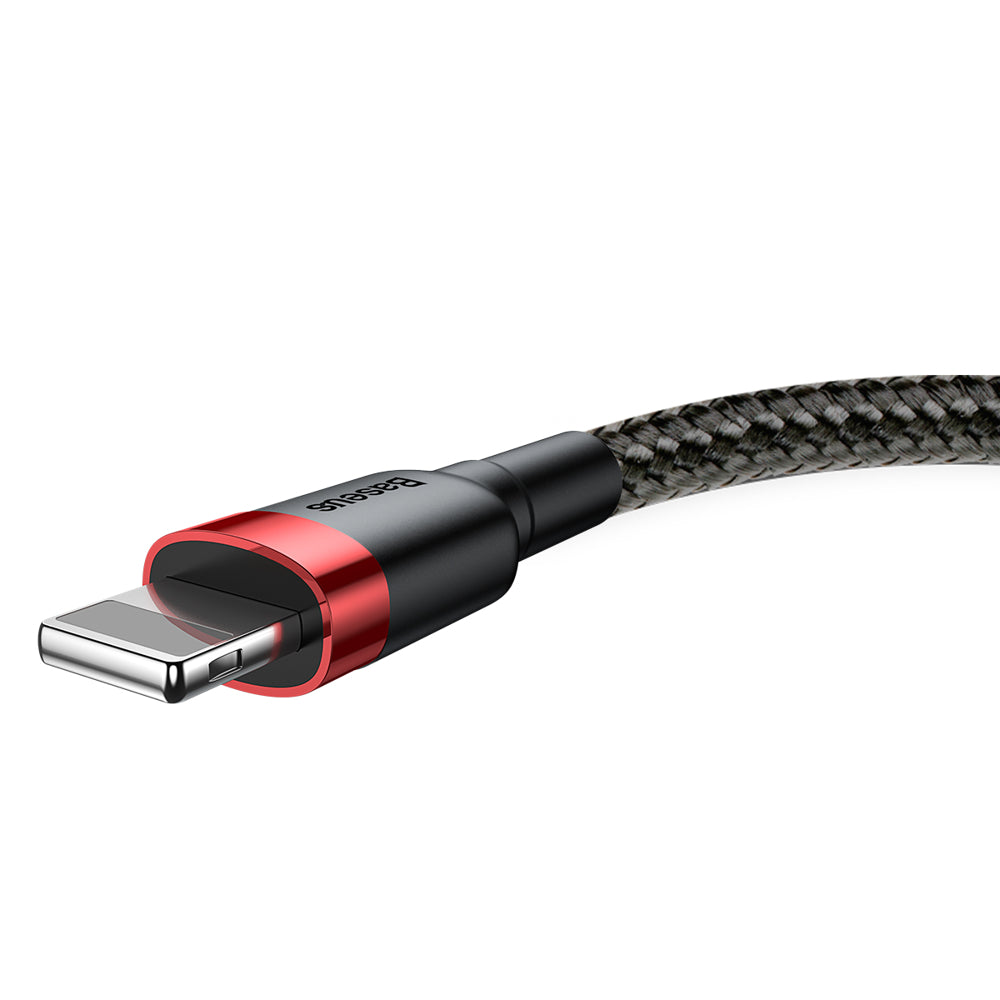 Cable de datos y carga USB-A - Lightning Baseus Cafule, 18W, 2m, Rojo CALKLF-C19