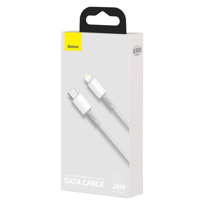 Cable de carga y datos trenzado de alta densidad USB-C - Lightning Baseus, 20 W, 2 m, blanco CATLGD-A02