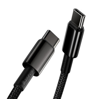 Cable de carga y datos USB-C - USB-C Baseus Tungsten Baseus Tungsten Gold, 100W, 1m, Negro CATWJ-01 CATWJ-01