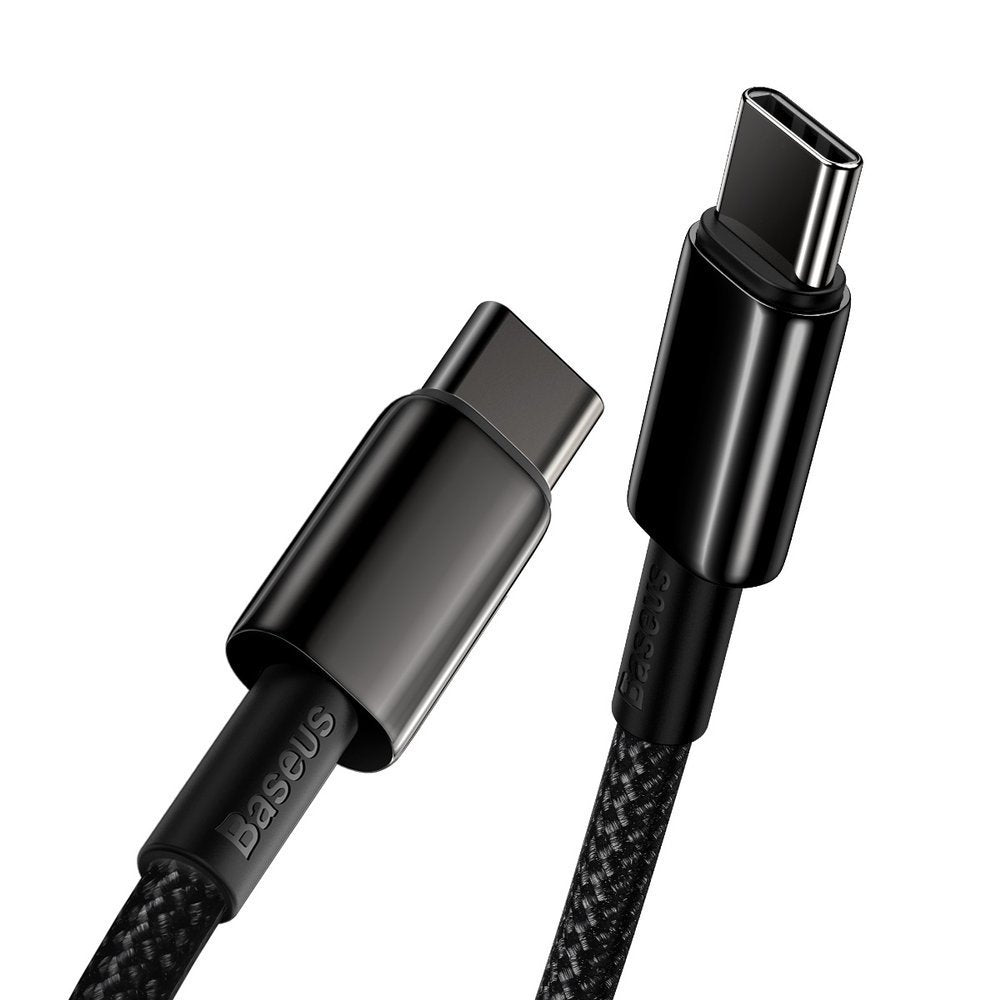 Cable de carga y datos USB-C - USB-C Baseus Tungsten Baseus Tungsten Gold, 100W, 2m, Negro CATWJ-A01 CATWJ-A01