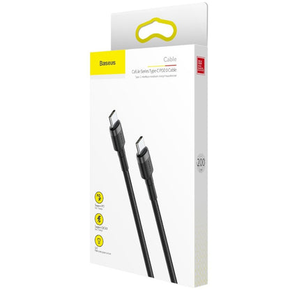 Cable de carga y datos USB-C - USB-C Baseus Cafule, 60W, 2m, Negro CATKLF-HG1